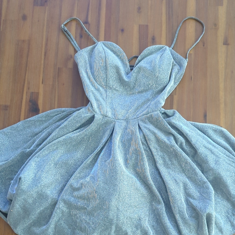 Darling Silver Satin Dress